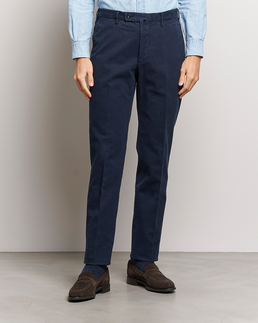 Herre | Italian Department | Incotex | Regular Fit Cotton Chinos Navy