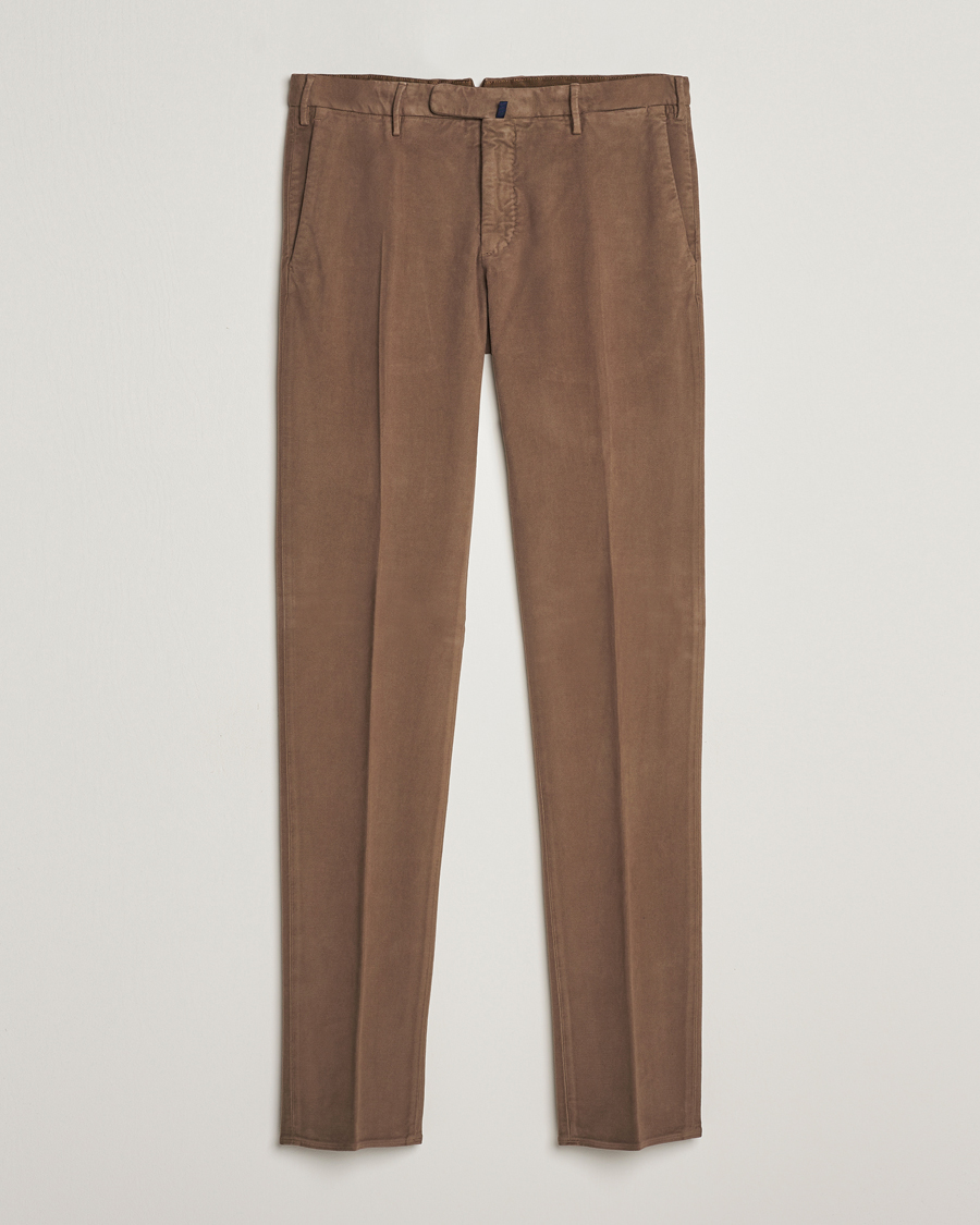 Herre | Bukser | Incotex | Slim Fit Luxury Moleskine Trousers Taupe