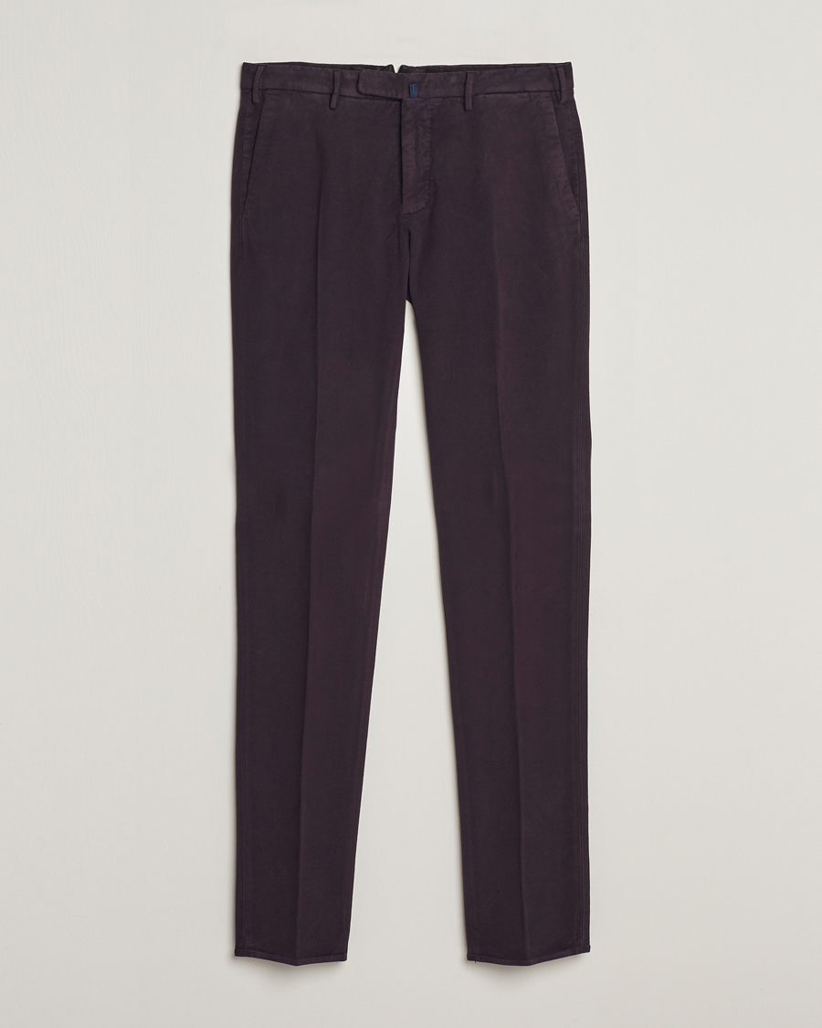Herre | Bukser | Incotex | Slim Fit Luxury Moleskine Trousers Burgundy