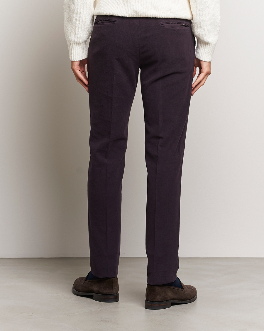 Herre | Bukser | Incotex | Slim Fit Luxury Moleskine Trousers Burgundy
