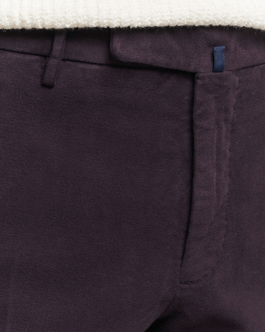Herre | Bukser | Incotex | Slim Fit Luxury Moleskine Trousers Burgundy