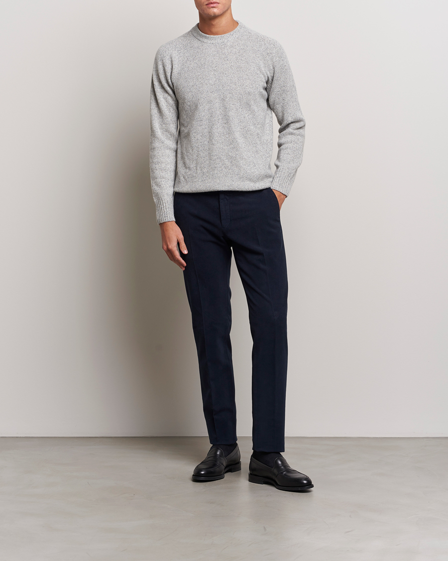 Herre | Bukser | Incotex | Slim Fit Luxury Moleskine Trousers Navy