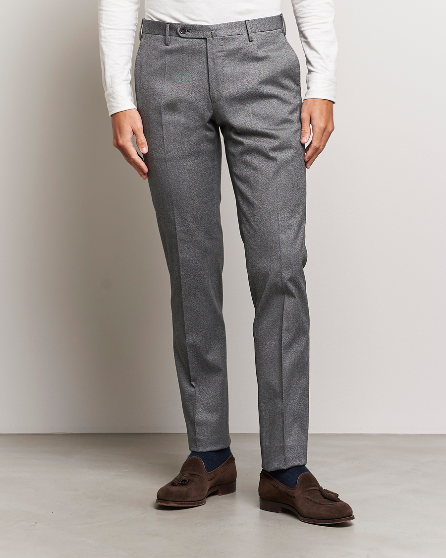 Herre | Penbukser | Incotex | Slim Fit Cotton Trousers Grey Melange