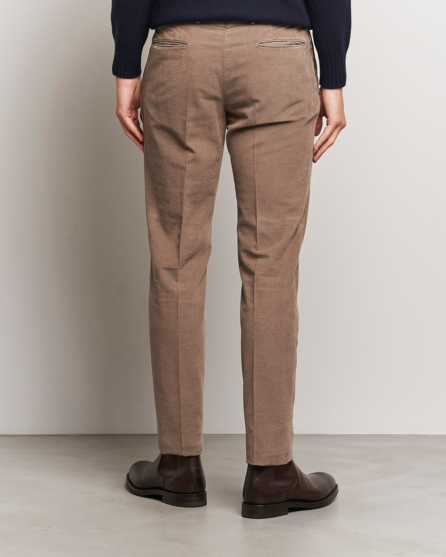 Herre | Bukser | Incotex | Slim Fit Soft Corduroy Trousers Taupe