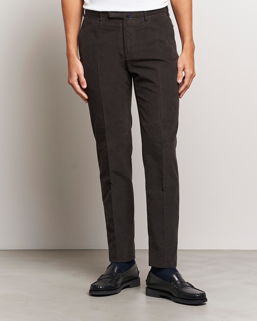 Herre | Bukser | Incotex | Slim Fit Soft Corduroy Trousers Dark Brown