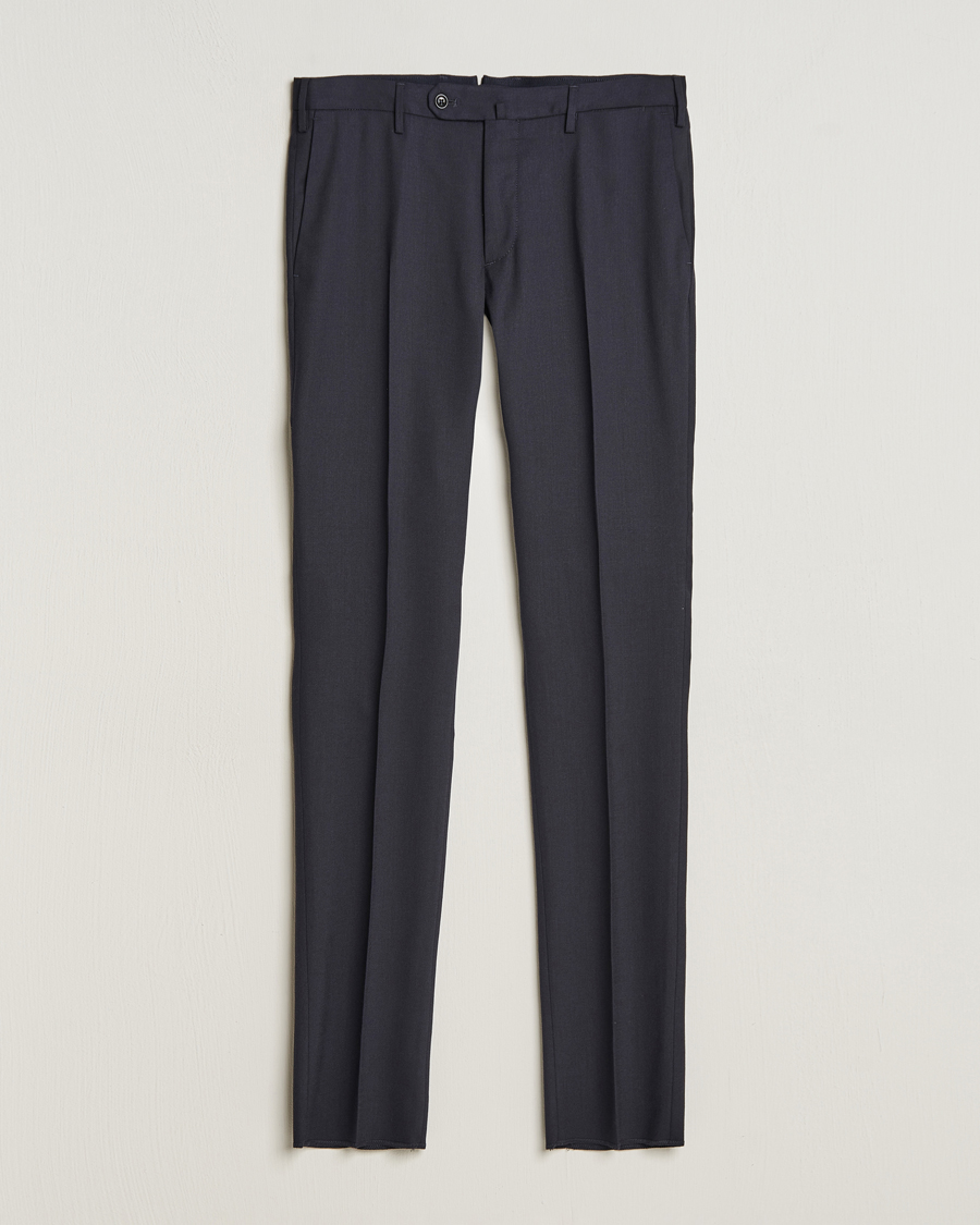 Herre | Bukser | Incotex | Slim Fit Washable Flannel Trousers Navy