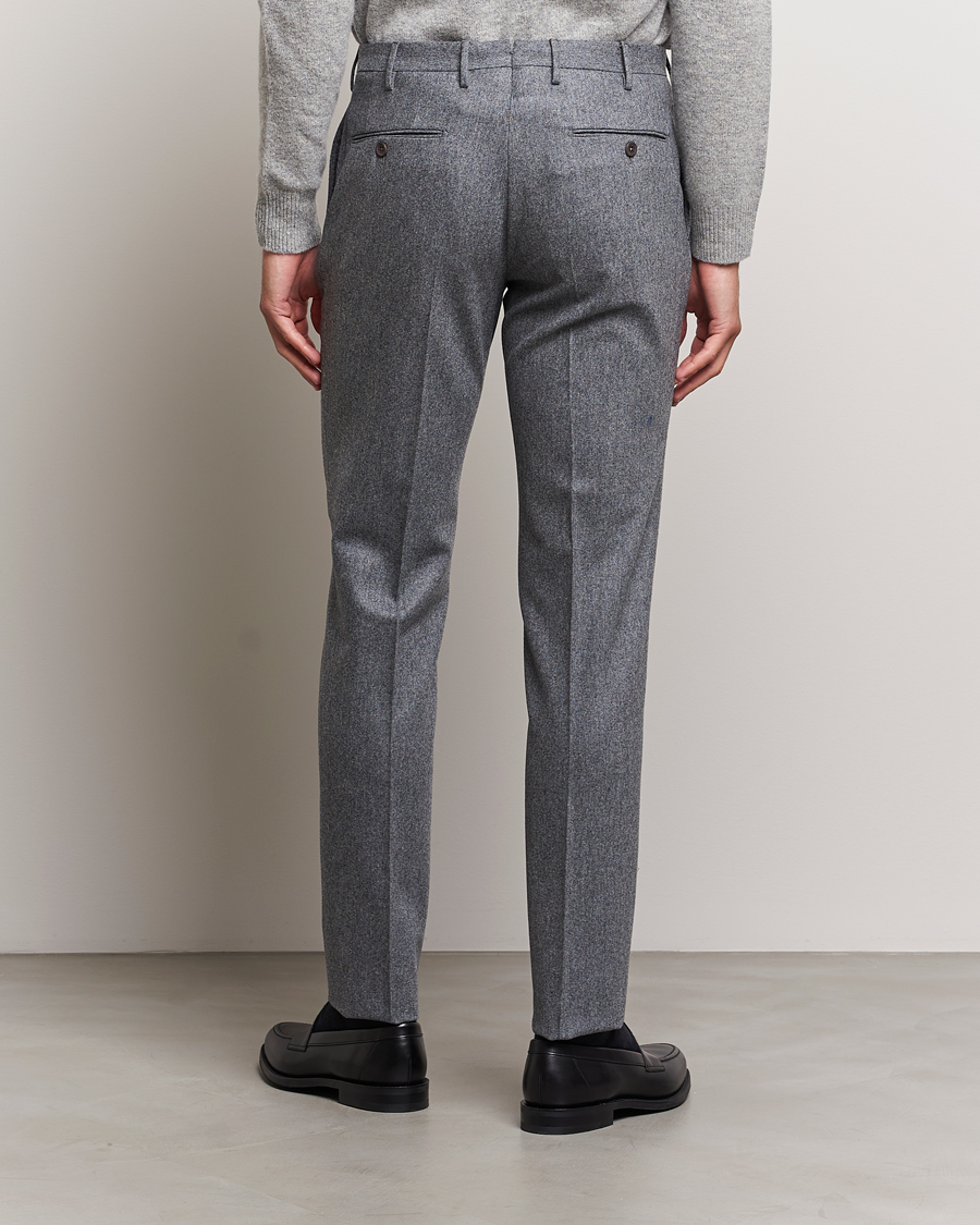 Herre | Bukser | Incotex | Slim Fit Carded Flannel Trousers Grey Melange