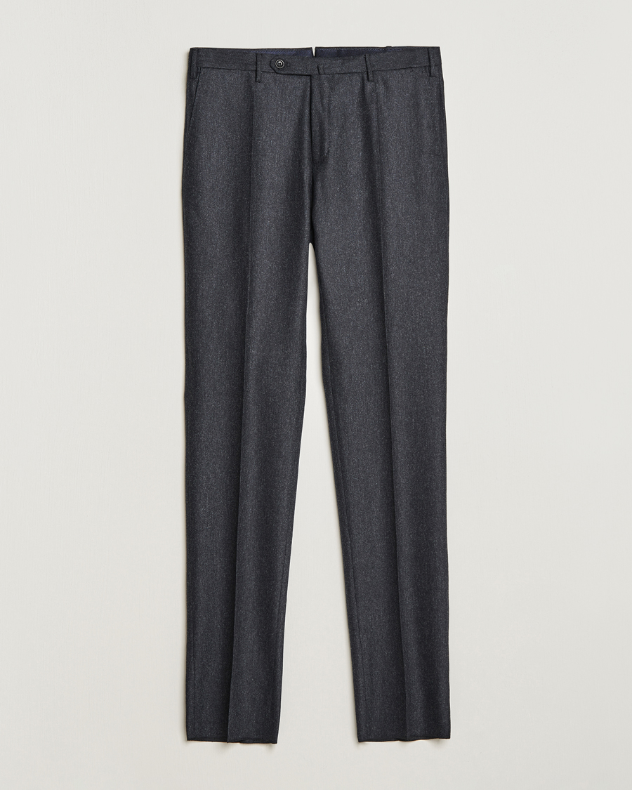 Herre | | Incotex | Slim Fit Carded Flannel Trousers Dark Grey