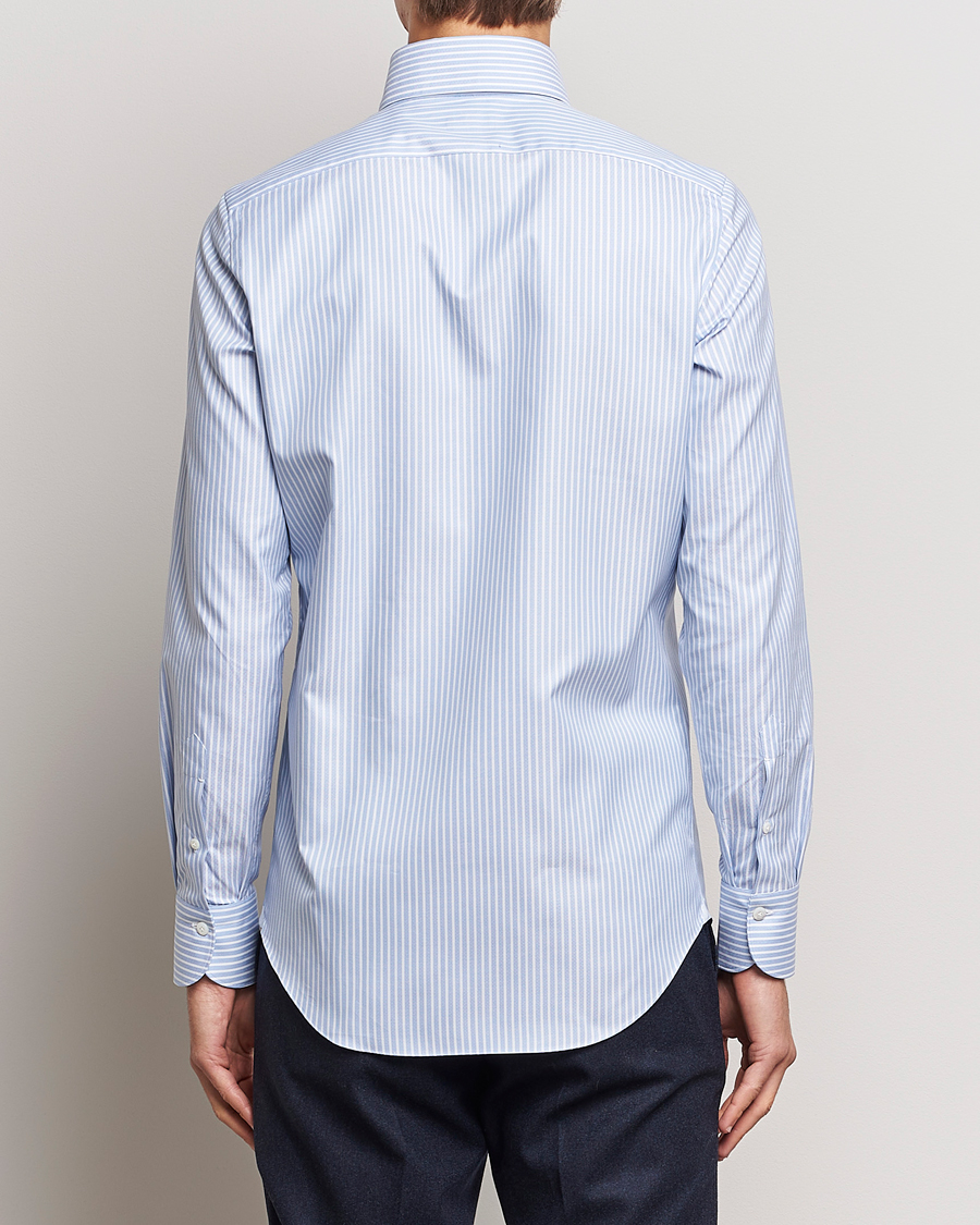 Herre | Skjorter | Finamore Napoli | Milano Slim Oxford Button Down Shirt Blue Stripe