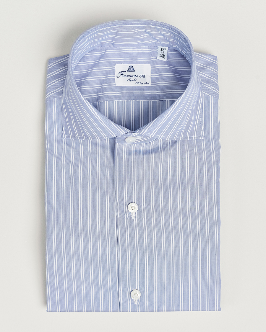 Herre | Skjorter | Finamore Napoli | Milano Slim Giza 170 Dress Shirt Light Blue