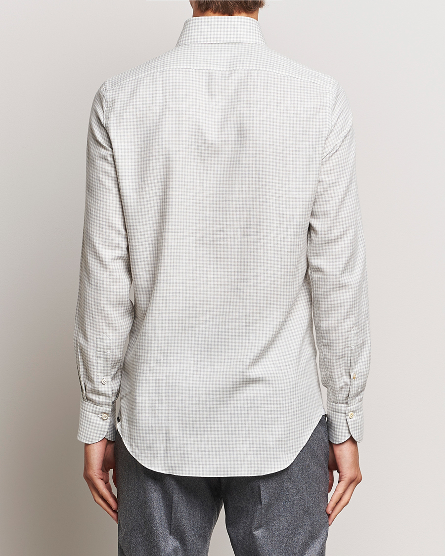 Herre | Skjorter | Finamore Napoli | Milano Slim Cashmere BD Shirt Light Grey