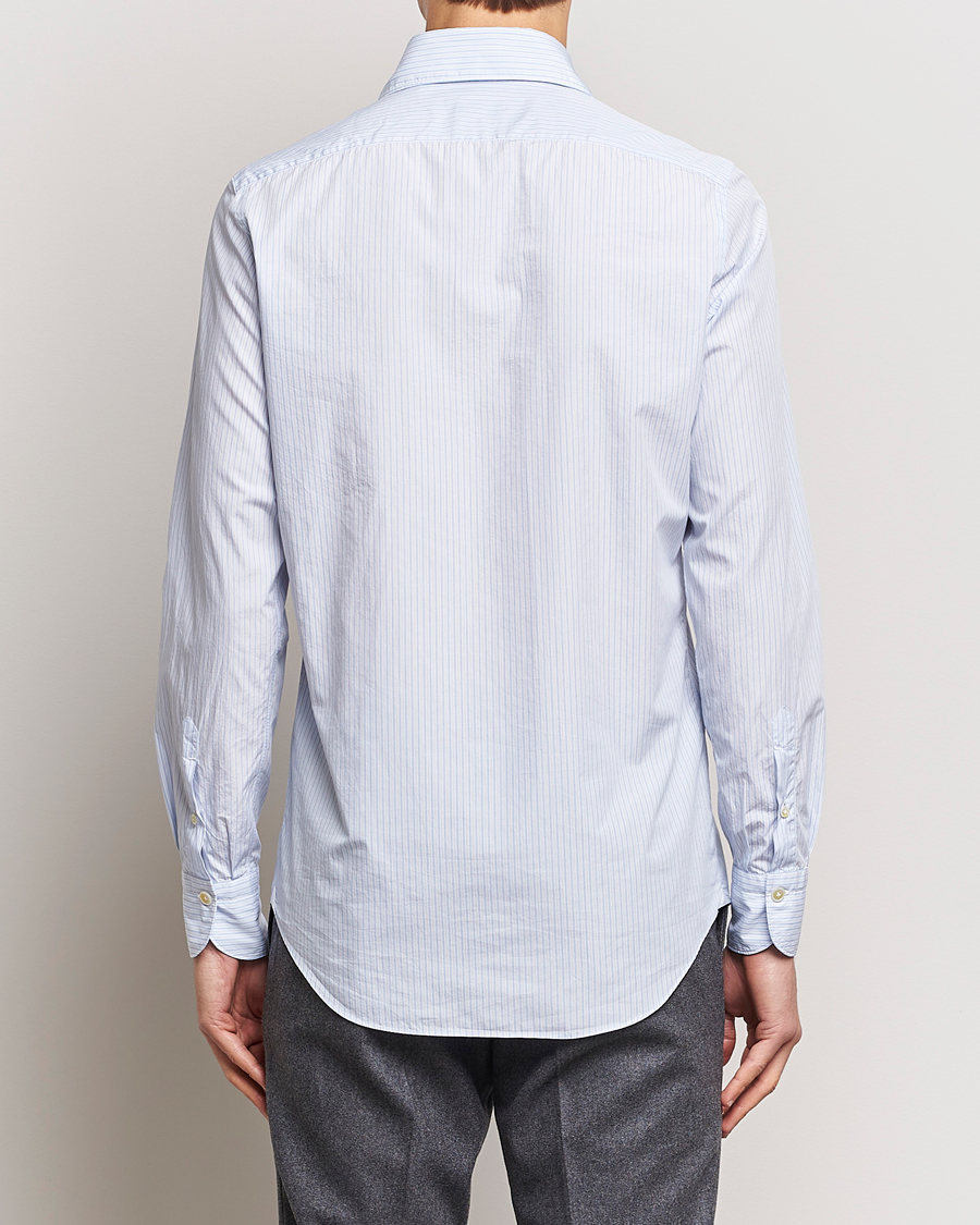 Herre | Skjorter | Finamore Napoli | Milano Slim Washed Dress Shirt Blue Stripe