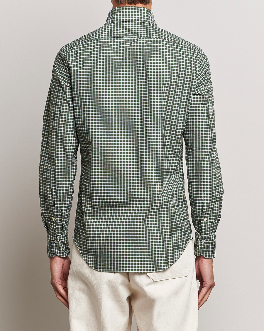 Herre | Skjorter | Finamore Napoli | Tokyo Slim Oxford Button Down Shirt Green Check