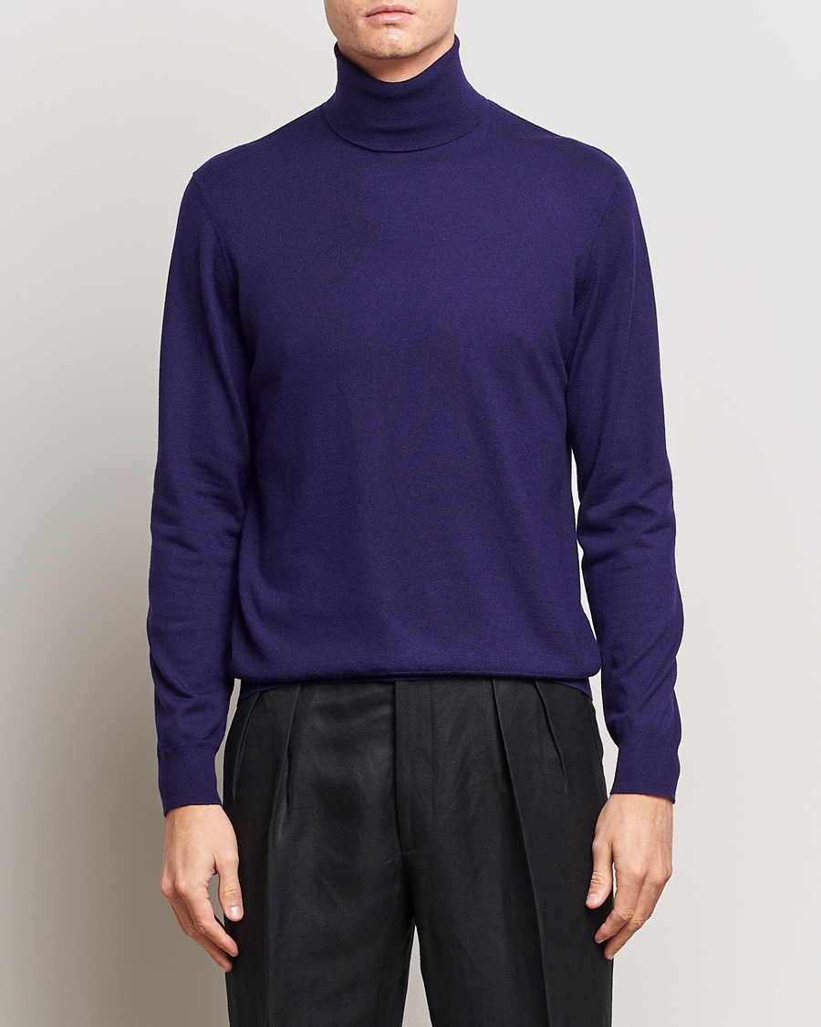 Herre | Luxury Brands | Ralph Lauren Purple Label | Cashmere Jersey Rollneck Purple
