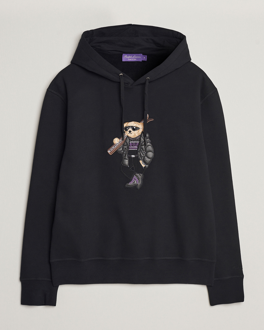 Herre | Gensere | Ralph Lauren Purple Label | Luxury Fleece Bear Hoodie Black