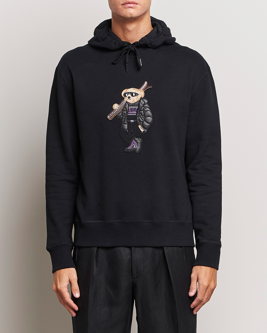 Herre | Ralph Lauren Purple Label | Ralph Lauren Purple Label | Luxury Fleece Bear Hoodie Black