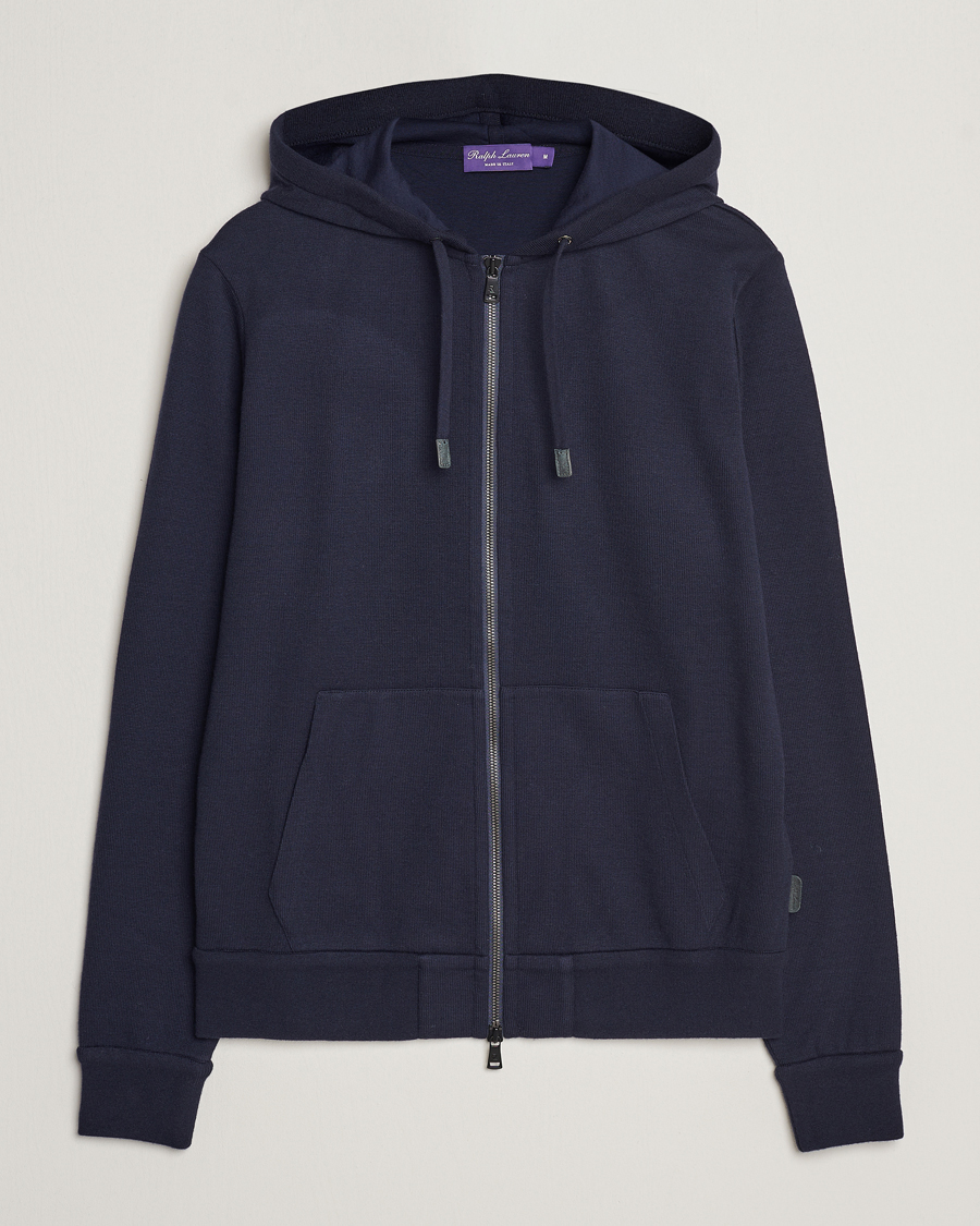 Herre | Gensere | Ralph Lauren Purple Label | Luxury Fleece Full Zip Sweater Navy