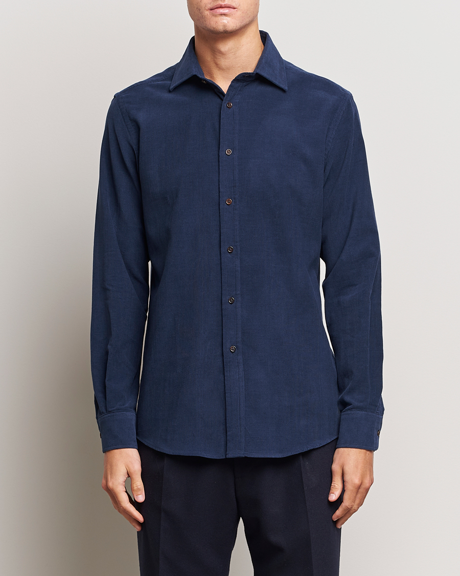 Herre | Ralph Lauren Purple Label | Ralph Lauren Purple Label | Cotton/Cashmere Corduroy Shirt Navy