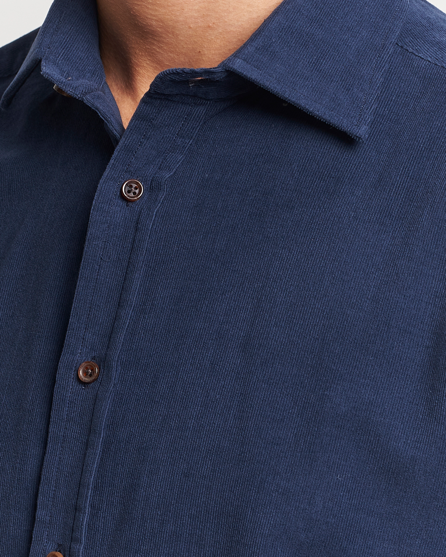 Herre | Skjorter | Ralph Lauren Purple Label | Cotton/Cashmere Corduroy Shirt Navy