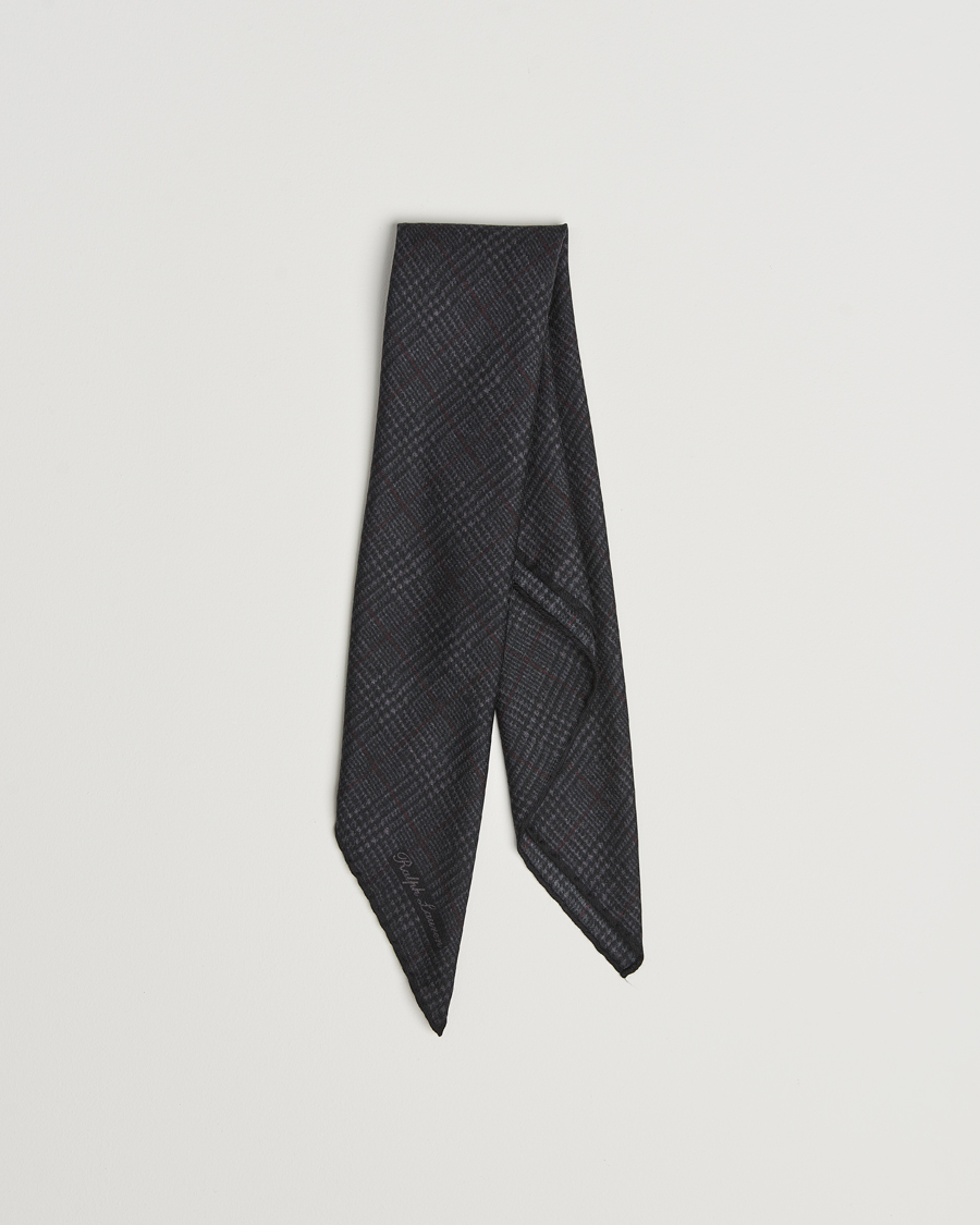 Herre | Ralph Lauren Purple Label Glencheck Wool Scarf Charcoal | Ralph Lauren Purple Label | Glencheck Wool Scarf Charcoal