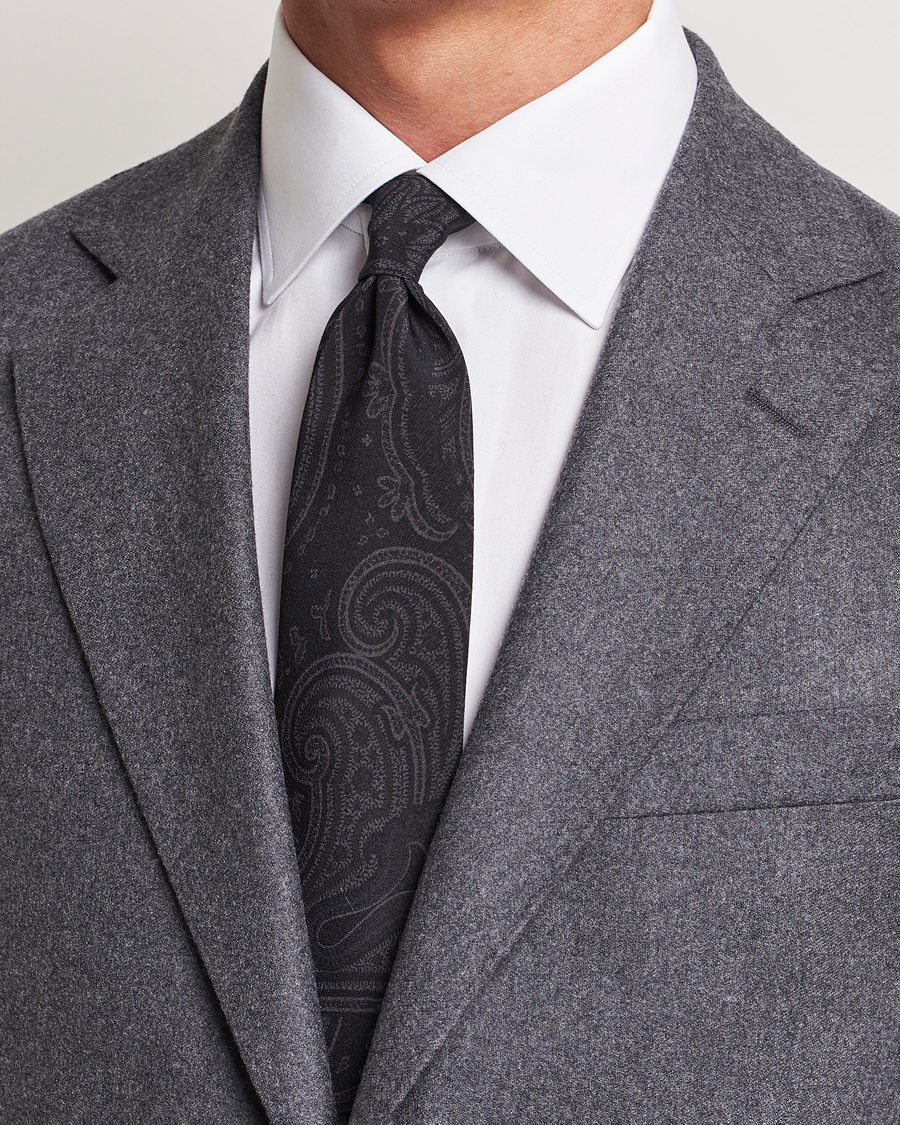 Herre | Ralph Lauren Purple Label | Ralph Lauren Purple Label | Tonal Paisley Tie Charcoal