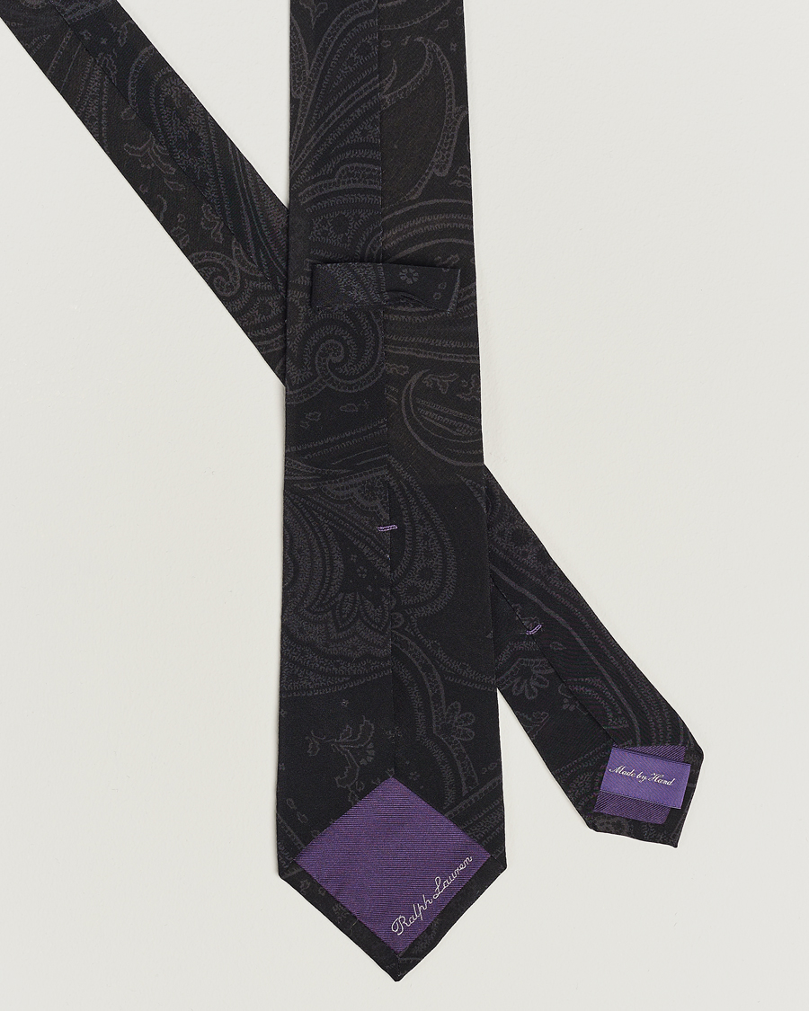 Herre | Ralph Lauren Purple Label Tonal Paisley Tie Charcoal | Ralph Lauren Purple Label | Tonal Paisley Tie Charcoal