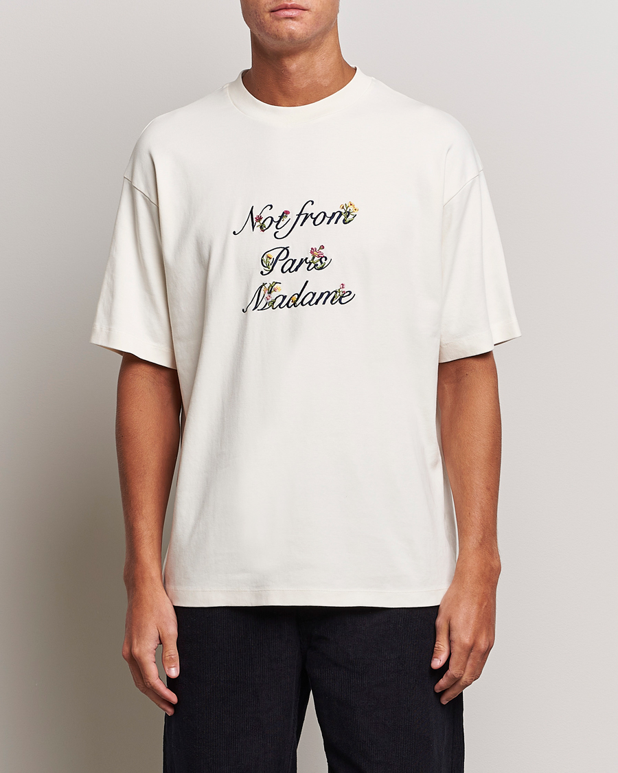 Herre | Drôle de Monsieur | Drôle de Monsieur | Flower Slogan T-Shirt Cream