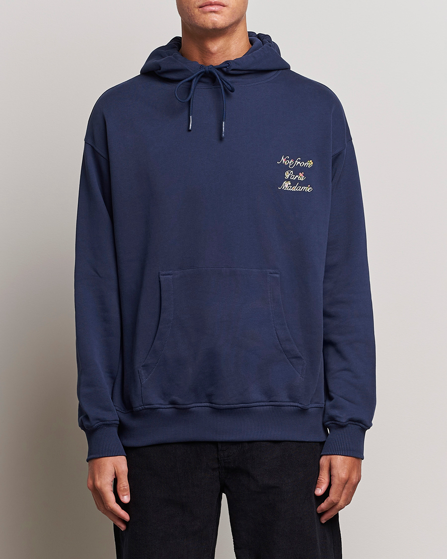 Herre |  | Drôle de Monsieur | Flower Slogan Hoodie Navy