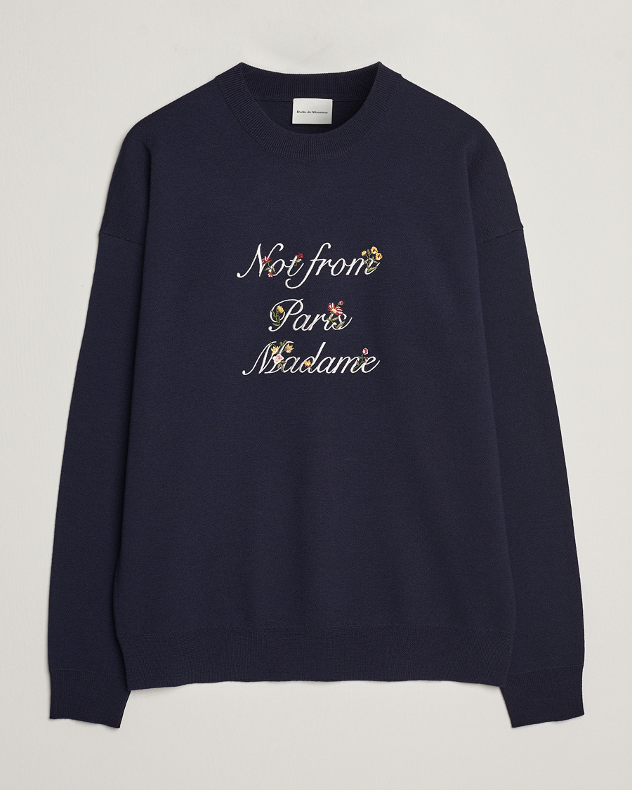 Herre |  | Drôle de Monsieur | Flower Slogan Sweater Navy