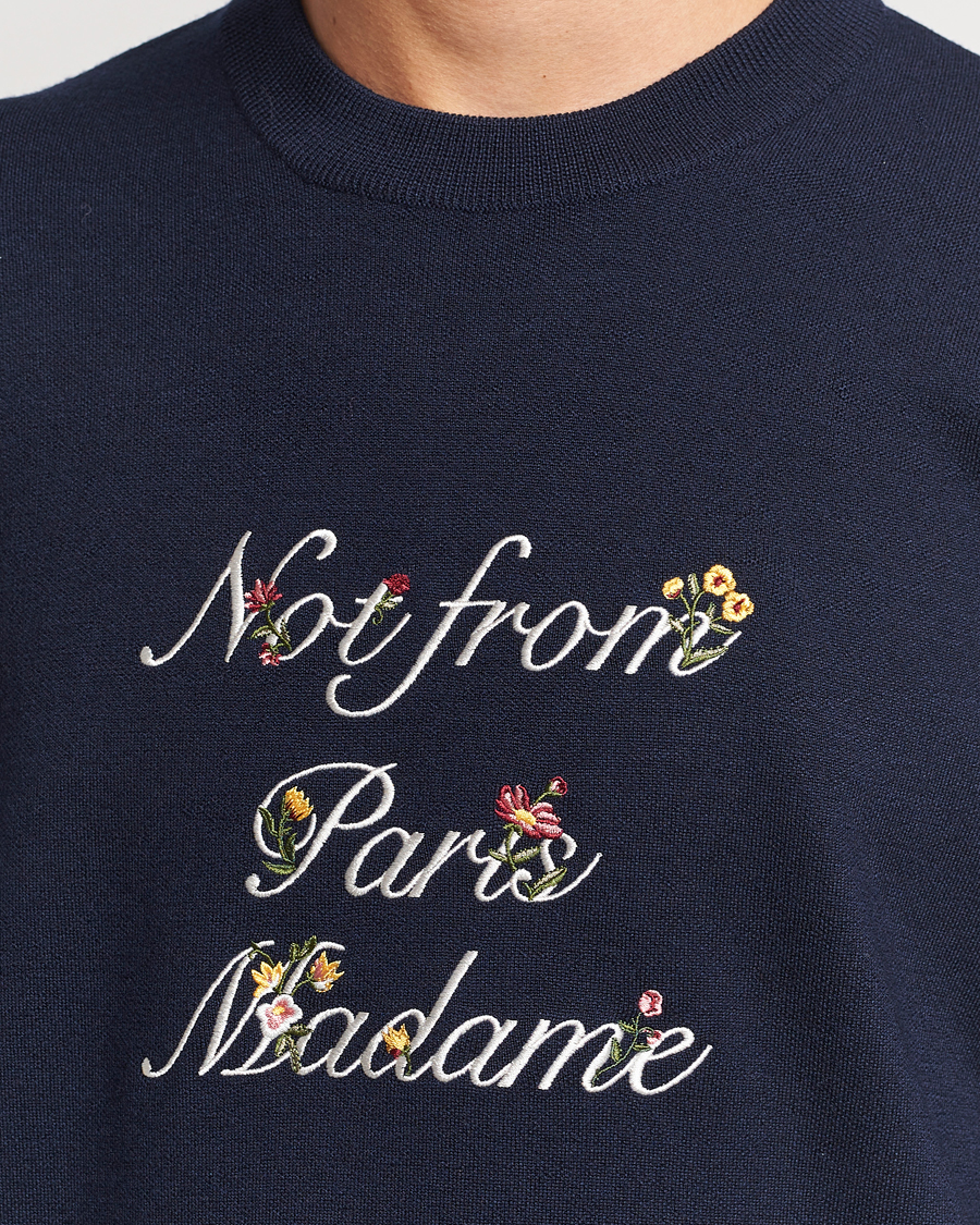 Herre | Gensere | Drôle de Monsieur | Flower Slogan Sweater Navy