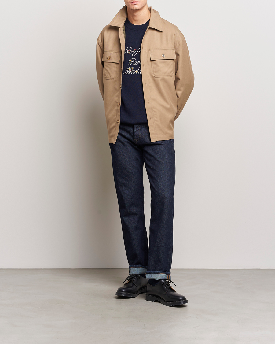 Herre | Skjorter | Drôle de Monsieur | Flannel Overshirt Beige