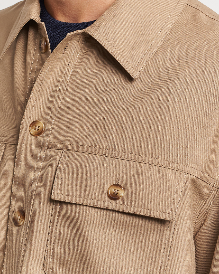 Herre | Skjorter | Drôle de Monsieur | Flannel Overshirt Beige