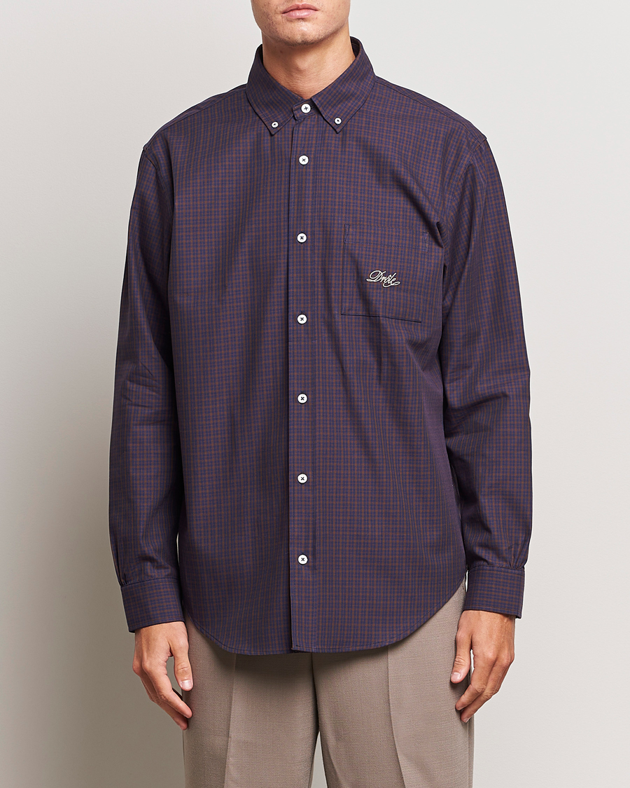 Herre |  | Drôle de Monsieur | Signature Check Shirt Dark Brown