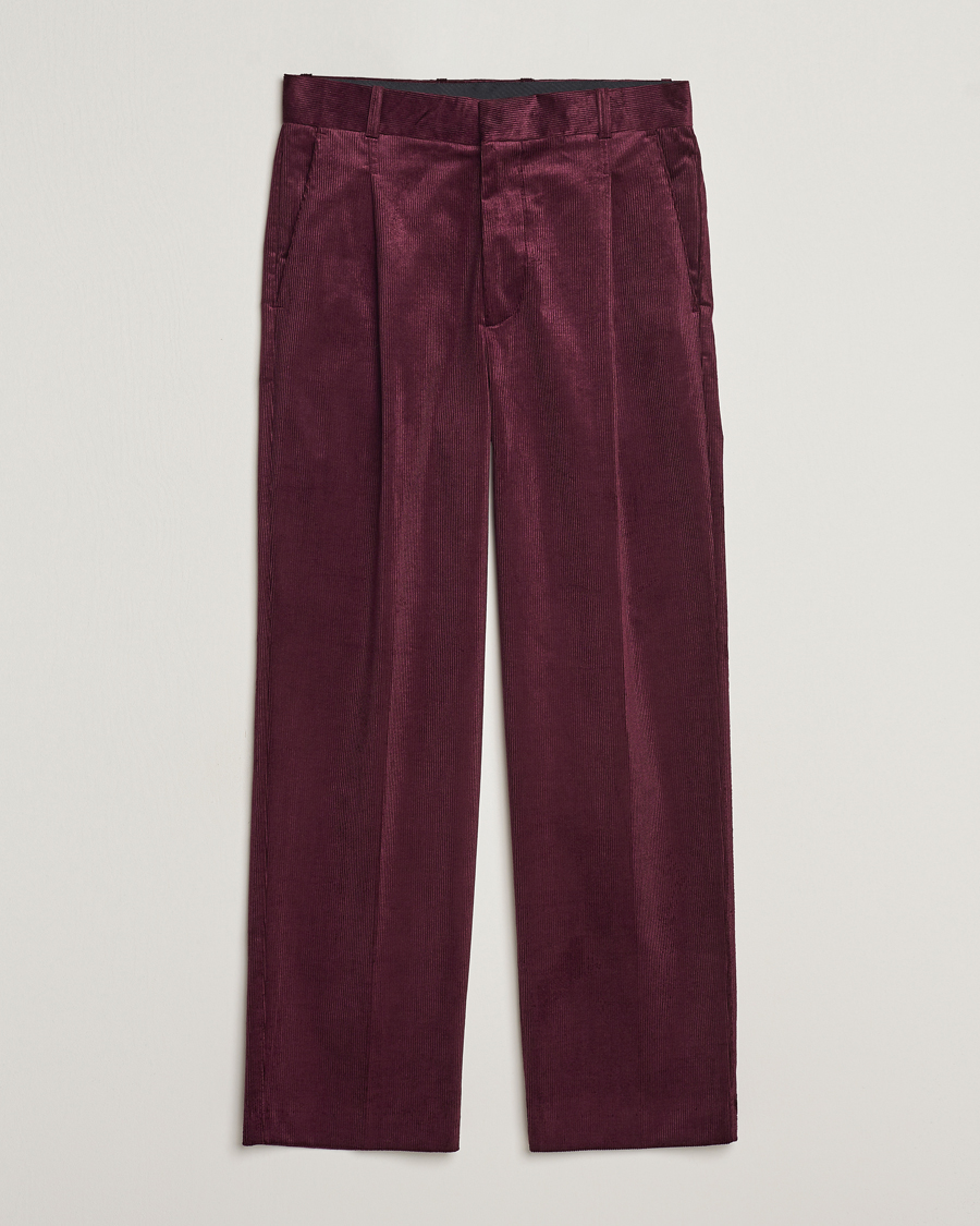 Herre | Bukser | Drôle de Monsieur | Pleated Corduroy Trousers Wine