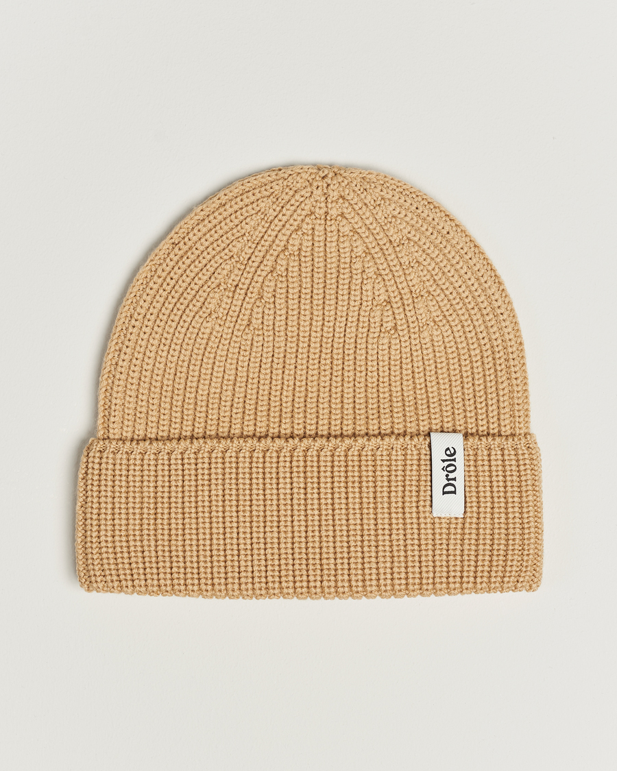 Herre | | Drôle de Monsieur | Rib Wool Beanie Beige