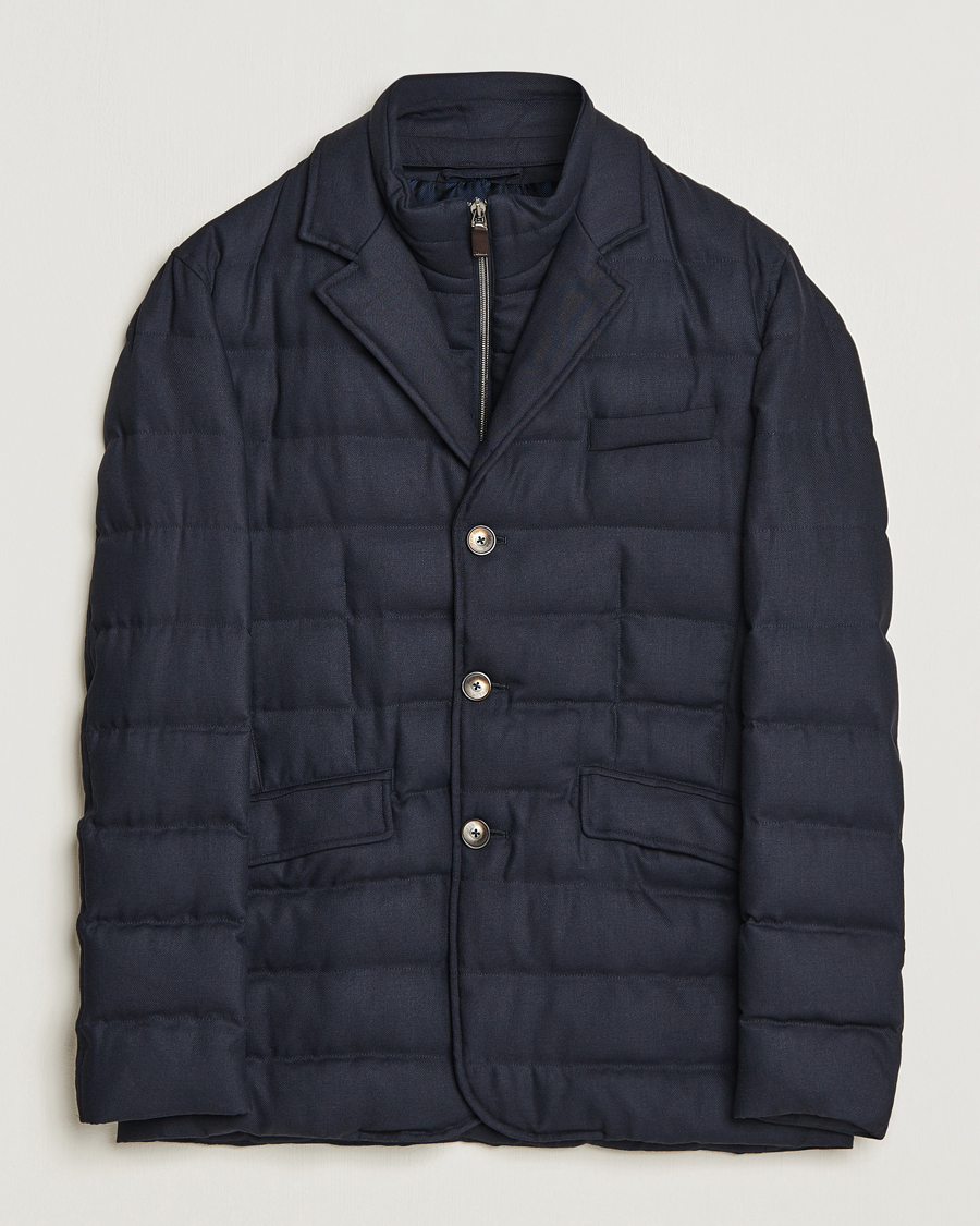 Herre | Jakker | Herno | Flannel Down Blazer Navy