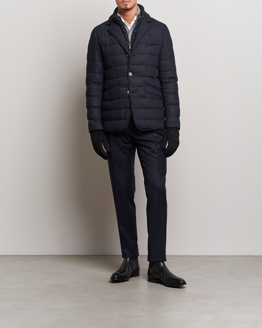 Herre | Jakker | Herno | Flannel Down Blazer Navy