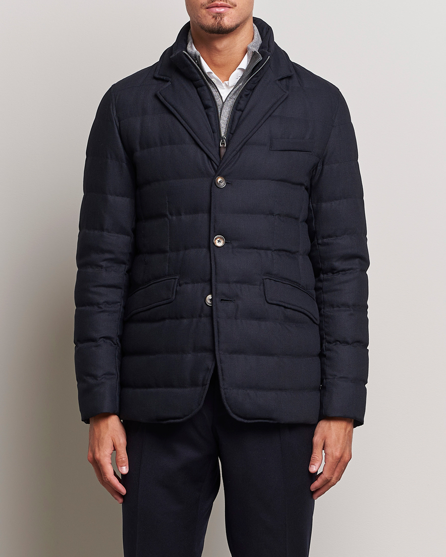 Herre | Jakker | Herno | Flannel Down Blazer Navy