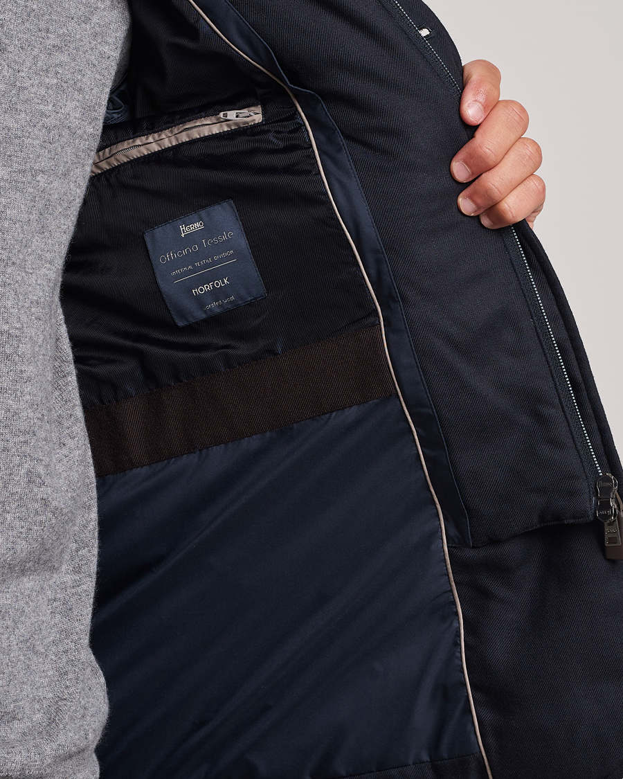 Herre | Jakker | Herno | Flannel Down Blazer Navy