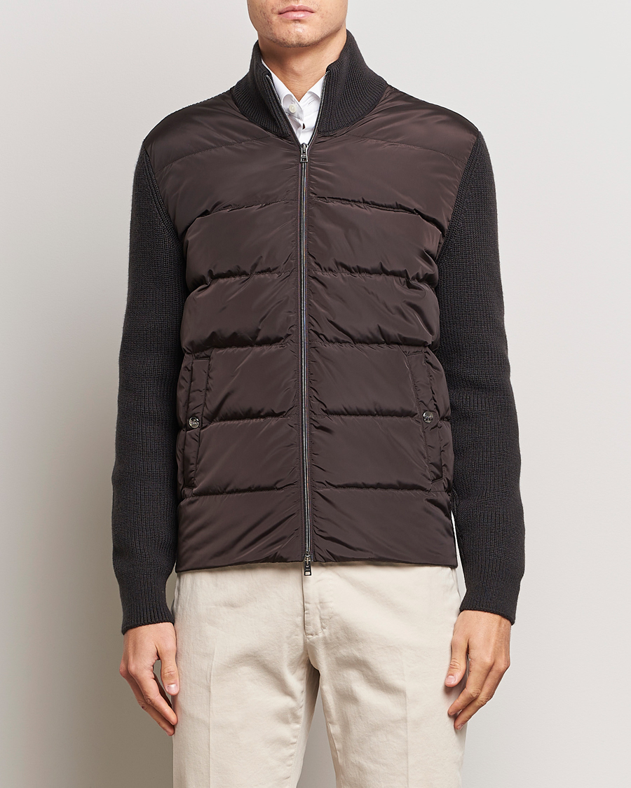 Herre | Jakker | Herno | Knitted Hybrid Jacket Marrone