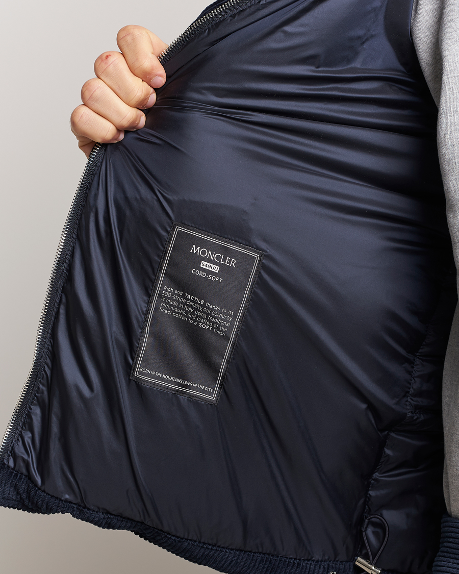 Herre | Jakker | Moncler | Besbre Corduroy Down Jacket Navy