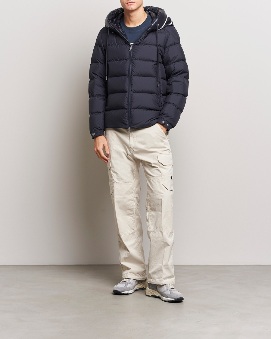 Herre | Jakker | Moncler | Cardere Hooded Down Jacket Navy