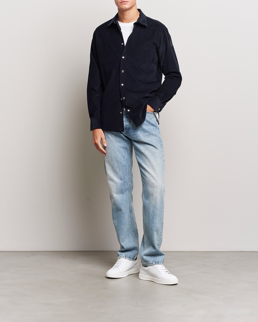 Herre | Skjorter | Moncler | Corduroy Casual Shirt Navy