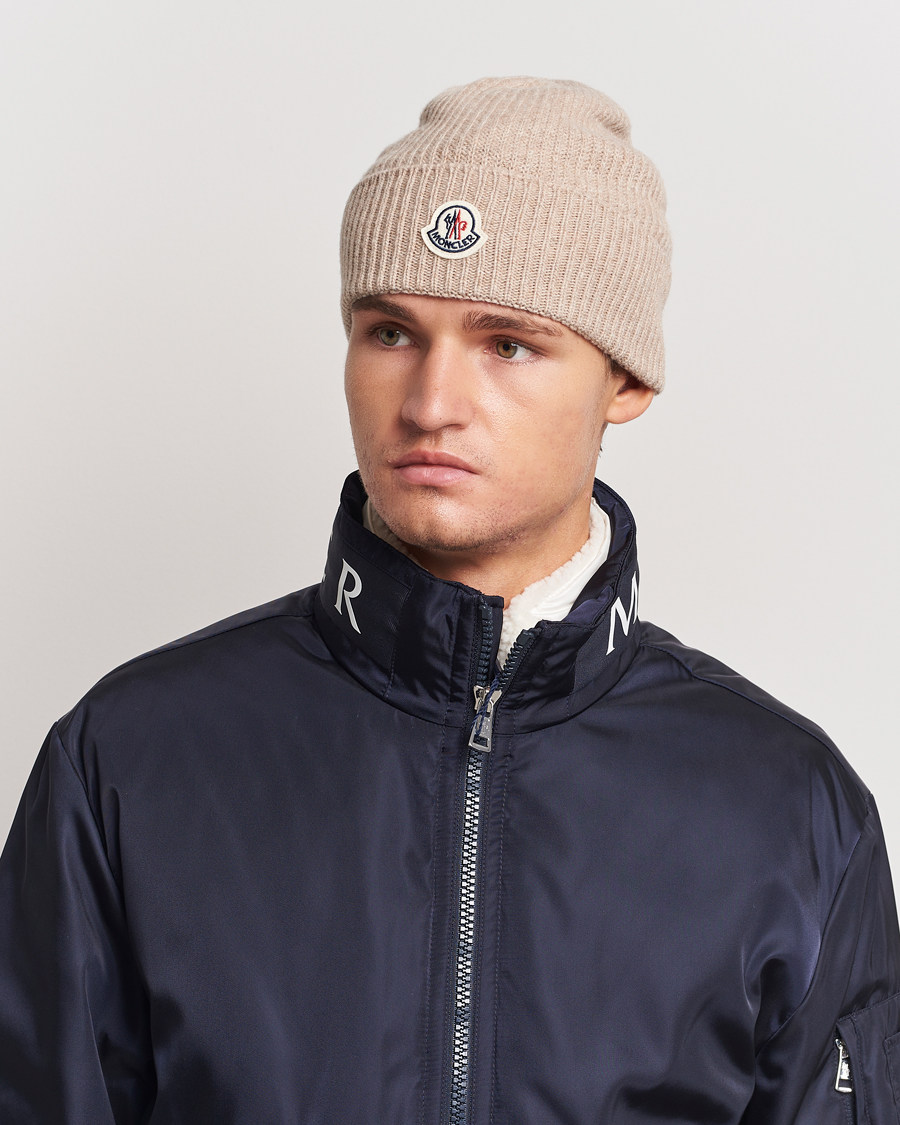 Herre | Moncler Cashmere Beanie Beige | Moncler | Cashmere Beanie Beige