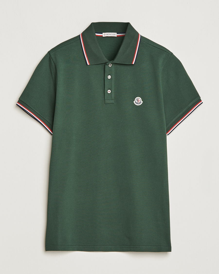 Herre | Pikéer | Moncler | Contrast Rib Polo Military Green