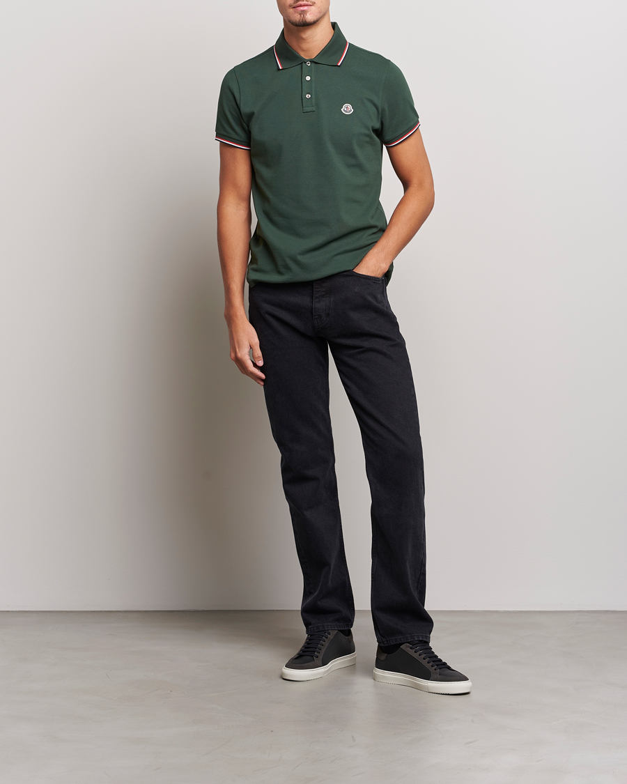 Herre | Pikéer | Moncler | Contrast Rib Polo Military Green