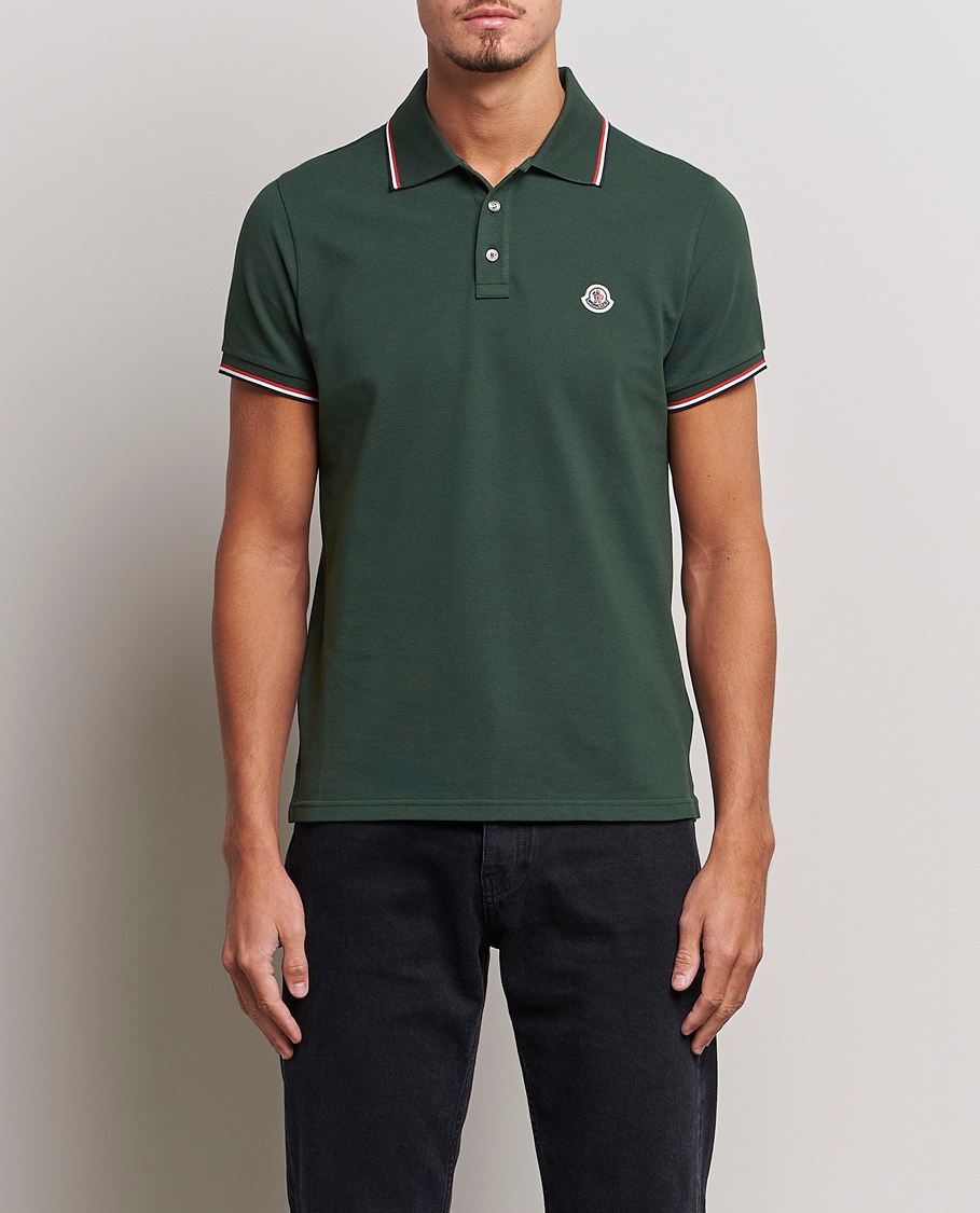 Herre |  | Moncler | Contrast Rib Polo Military Green