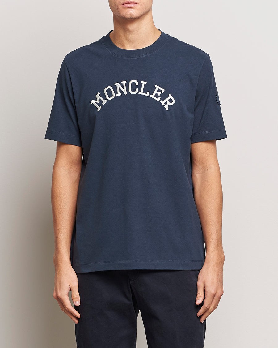 Herre |  | Moncler | Lettering T-Shirt Navy