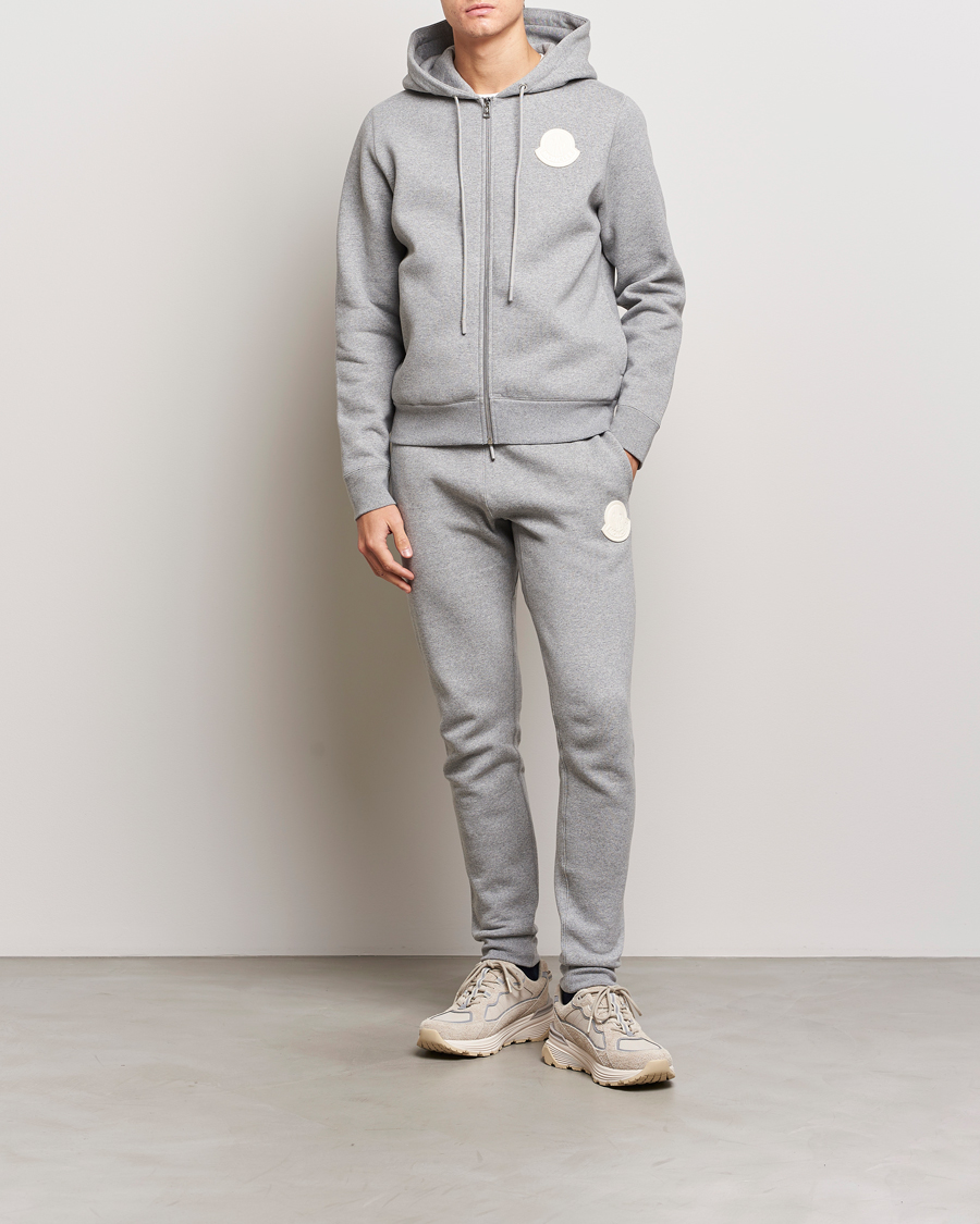 Herre | Gensere | Moncler | Patch Logo Zip Hoodie Light Grey