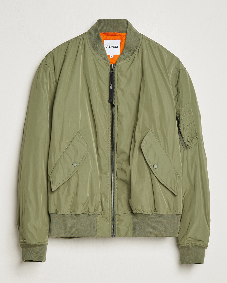 Herre | Jakker | Aspesi | Gunner Nylon Flight Bomber Olive